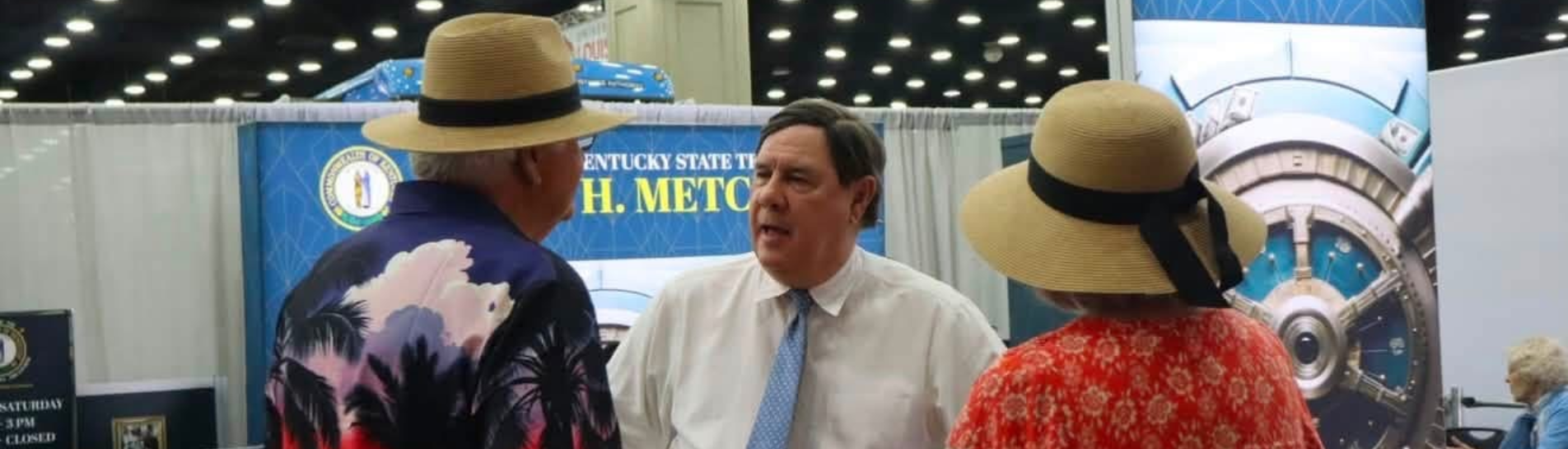 Kentucky State Treasurer meeting constituents at the 2026 State Fair.